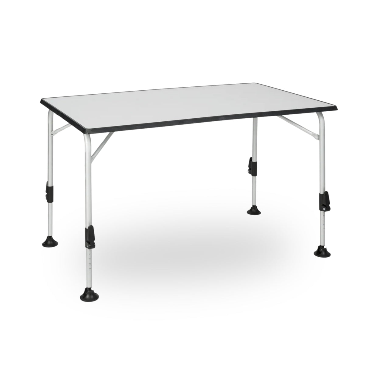 BERGER Ivalo 2 Alu Klapp-Campingtisch höhenverstellbar 115x70cm Grau. Rechteckiger grauer Aluminium-Klapptisch, höhenverstellbar für mobilen Einsatz beim Camping.