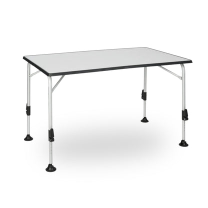 BERGER Ivalo 2 Alu Klapp-Campingtisch höhenverstellbar 115x70cm Grau. Rechteckiger grauer Aluminium-Klapptisch, höhenverstellbar für mobilen Einsatz beim Camping.