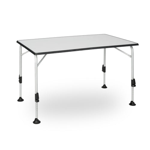 BERGER Ivalo 2 Alu Klapp-Campingtisch höhenverstellbar 115x70cm Grau. Rechteckiger grauer Aluminium-Klapptisch, höhenverstellbar für mobilen Einsatz beim Camping.
