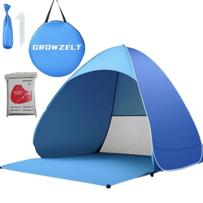GROWZELT XXL Pop-up-Strandmuschel mit UV-Schutz 50+ für 3 bis 5 Personen
