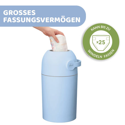 Chicco Windeleimer Odour Off mit Deckel, Anti-Geruchssystem, Blau