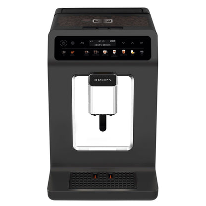 KRUPS Evidence One Kaffeevollautomat - Schwarz EA895N10. Schwarzer Kaffeevollautomat, bereitet Kaffee und Espresso auf Knopfdruck.