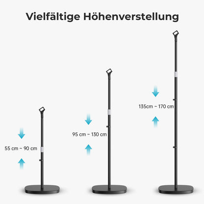 POLESTO Mikrofonständer YS-M1, höhenverstellbar mit 2,35 kg Standfuss