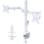 BONTEC Monitorhalterung 2 Monitore 13-27 Zoll höhenverstellbar weiss, Doppelarm aus Stahl