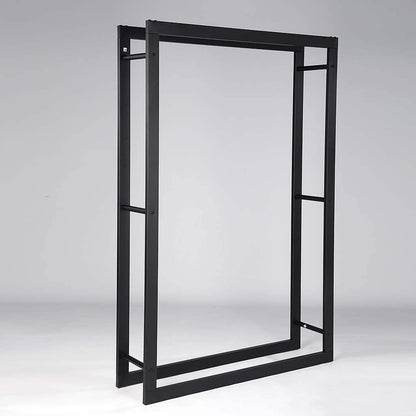 Loywe Kaminholzregal Metall - Schwarz 100x25x150cm (LW1087)