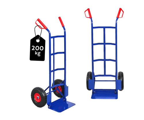 PROREGAL Sackkarre Odin 200kg Vollgummireifen klappbar – Blau. Zur Beförderung schwerer Güter in Lager und Betrieb.