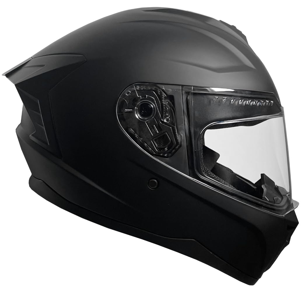 RALLOX M72 Integralhelm Motorradhelm schwarz matt Grösse M mit klarem Visier