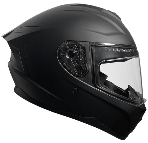 RALLOX M72 Integralhelm Motorradhelm schwarz matt Grösse M mit klarem Visier