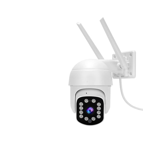 HiKam A9 2023 Aussen WLAN Überwachungskamera - 2K Schwenkbar. Weiße, schwenkbare Kamera für 2K-Videoüberwachung außen.