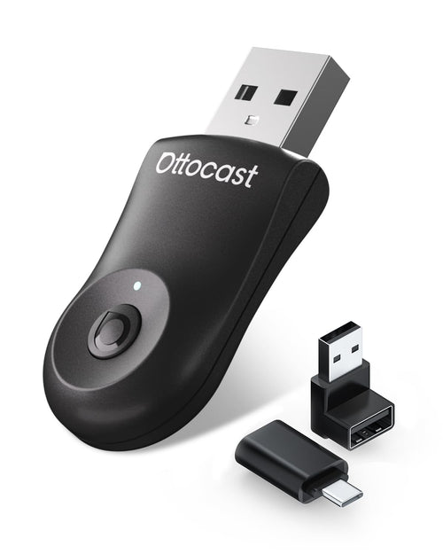 OTTOCAST MINI kabelloser CarPlay Android Auto Adapter: Schwarzer, kompakter Adapter. Ermöglicht drahtlose Verbindung für CarPlay und Android Auto im Fahrzeug.