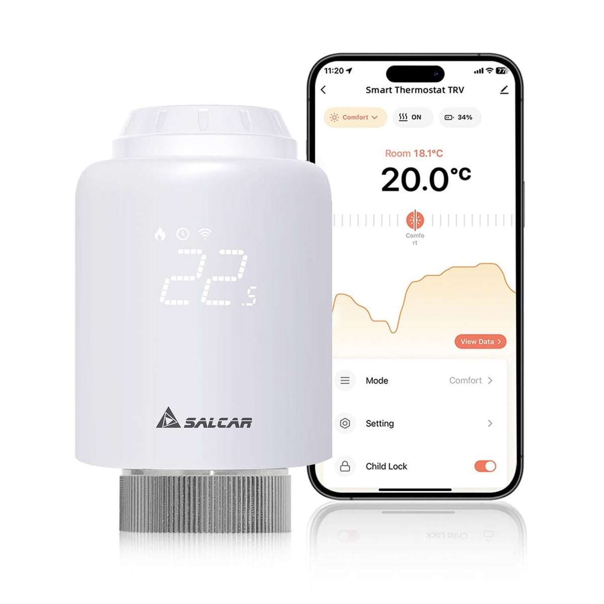 SALCAR TRV603 Smartes Heizkörperthermostat WiFi programmierbar zur Heizungssteuerung