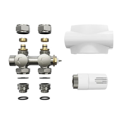 Heilmetz Multiblock Set Heizkörper Anschlussarmatur mit Thermostat