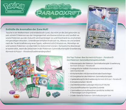 Pokémon TCG: Top-Trainer-Box Karmesin & Purpur Paradoxrift – Eisenkrieger