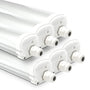 HOFTRONIC LED Feuchtraumleuchte 6er Pack 150cm 48W 6500K. Sechs rechteckige, weiße LED-Balken zur Beleuchtung von Feuchträumen.