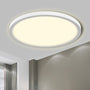 LQWELL LED Deckenleuchte IP44 Badlampe rund flach 36W 4000K – matter Schirm, 400 mm Durchmesser, 24 mm hoch
