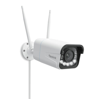 Reolink RLC-811WA Wi-Fi 6 Überwachungskamera Aussen - 4K 8MP, weiße Bullet-Form. Überwacht Außenbereiche in 4K.