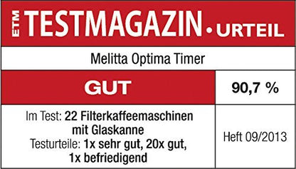 Melitta Optima Timer Filterkaffeemaschine 8 Tassen - Schwarz
