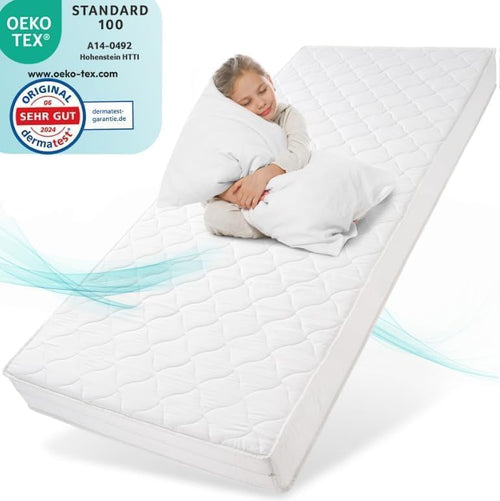 Sun Garden ComfortPur Kindermatratze 90x200 cm H2 – Oeko Tex. Rechteckige Matratze für erholsamen Kinderschlaf. Härtegrad H2.