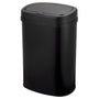 Five Stars® Sensor-Mülleimer 60L Edelstahl Schwarz, säulenförmig. Berührungslose Abfallentsorgung durch automatische Deckelöffnung.