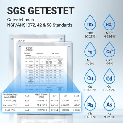Ecoviva Untertisch Trinkwasser Umkehrosmoseanlage 600 GPD - Schwarz