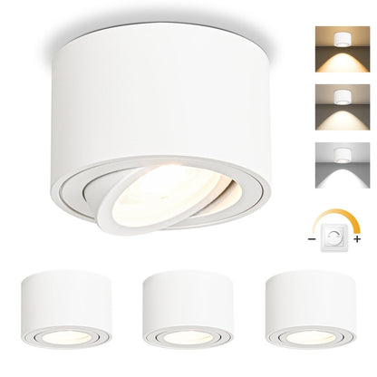 GeyouLux LED Aufbauspot Dimmbar Rund Weiss - Extra Flach. Runder, weißer, extra flacher LED-Spot für dimmbare Decken- oder Wandbeleuchtung.