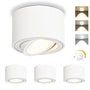 GeyouLux LED Aufbauspot Dimmbar Rund Weiss - Extra Flach. Runder, weißer, extra flacher LED-Spot für dimmbare Decken- oder Wandbeleuchtung.