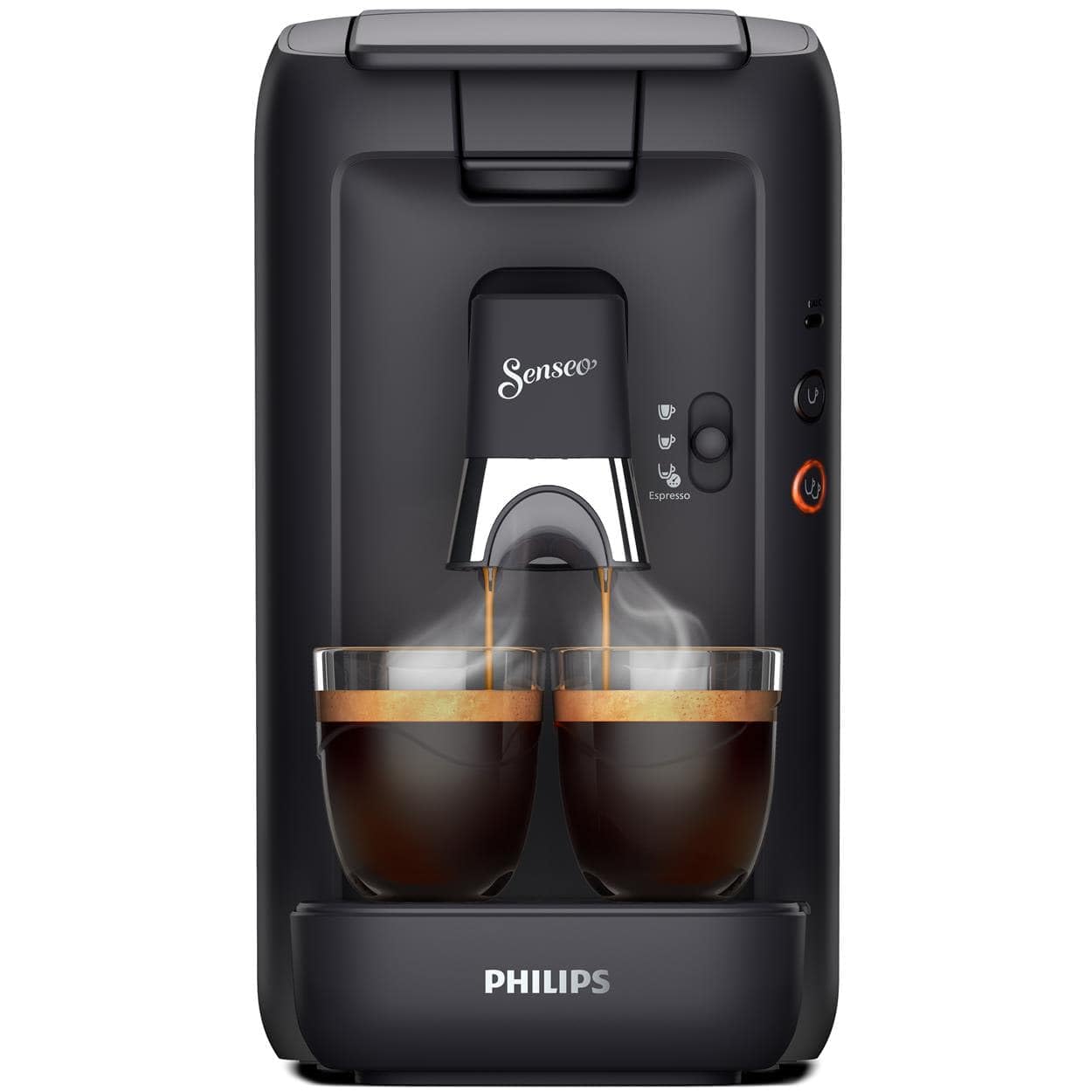Philips SENSEO Maestro CSA260/60 Kaffeepadmaschine - Schwarz: Schwarze Padkaffeemaschine, die Kaffee aus Kaffeepads zubereitet.