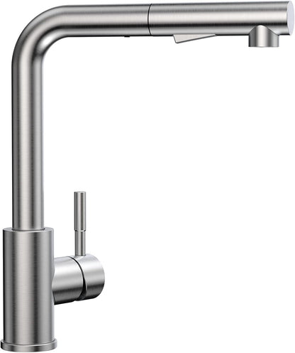 CECIPA Küchenarmatur Ausziehbar - Edelstahl Hochdruck. Hoher Auslauf, Ausziehbrause. Versorgt Spülbecken mit Wasser aus Hochdrucknetz.