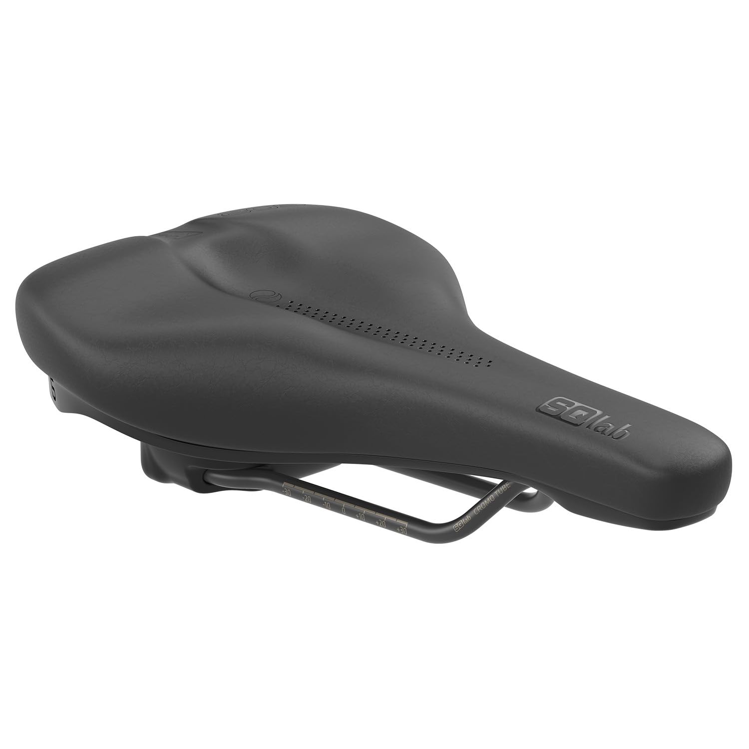 SQlab 602 Ergolux Active 2.1 Trekking & City Fahrradsattel - 15 cm Schwarz. Schwarzer, ergonomischer Sattel für aktiven Fahrkomfort auf Touren.