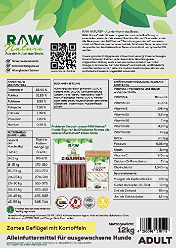 RAW Nature Kaltgepresstes Hundefutter Adult Huhn 12kg