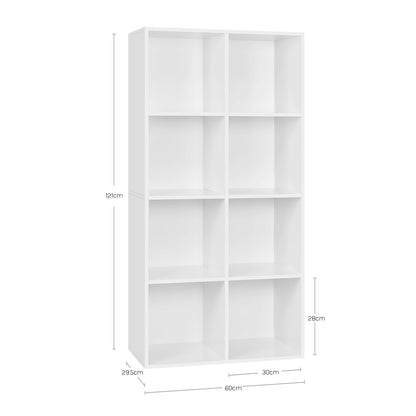 WOLTU Bücherregal 8 Fächer Standregal Würfelregal - Weiss