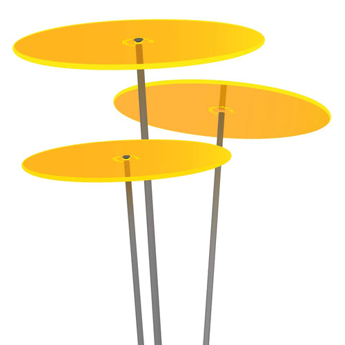 Cazador-del-sol ® Medio tres Sonnenfänger-Scheiben - 3er-Set Gelb. Drei runde, gelbe Scheiben. Erschafft strahlende Lichtpunkte durch Sonneneinstrahlung.