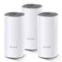 TP-Link Deco E4 Mesh WLAN System AC1200 - 3er Pack Weiss: Drei weiße, zylindrische Stationen schaffen nahtloses AC1200 WLAN für große Wohnflächen.