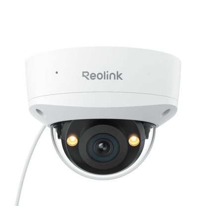 Reolink RLC-1240A Vandalismusgeschützte PoE-Kamera - 12MP: Robuste weiße Dome-Kamera. Für detailreiche Videoüberwachung.