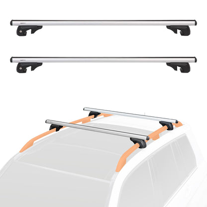 Amazon Basics Dachträger Querträger 132cm - bis 117cm Spannweite. Montage auf Dachreling zur sicheren Beförderung von Lasten.