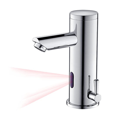 Auralum Sensor Waschtischarmatur – Infrarot, Berührungslos. Chromfarben, schlank. Berührungslose Wasserausgabe per Infrarotsensor am Waschtisch für Hygiene.