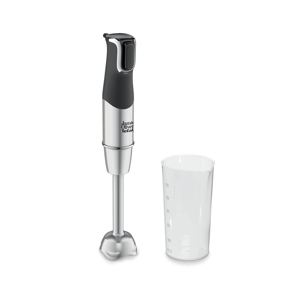 Tefal Jamie Oliver Stabmixer HB95JD10 in Schwarz und Edelstahl mit 800-ml-Mixbecher