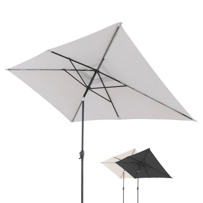 Doppler Jack Sonnenschirm 300 x 200 cm hellgrau, knickbar mit Kurbel