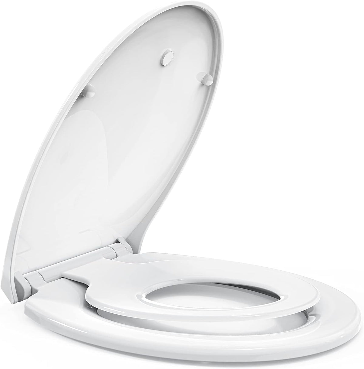 STOREMIC WC Deckel mit Absenkautomatik und Kindersitz, O-Form, weiss aus Kunststoff