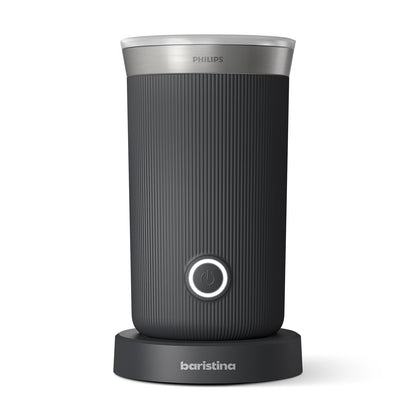 Philips Baristina Elektrischer Milchaufschäumer - Schwarzgrau, schwarzgrau, zylindrisch. Schäumt Milch für Kaffeespezialitäten.