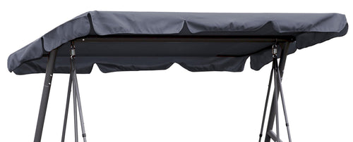 QUICK STAR Ersatzdach für Hollywoodschaukel 210 x 145 cm Grau mit Volant und Tunnelschlaufen