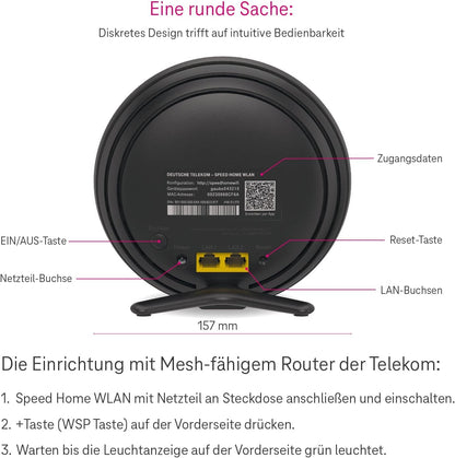 Telekom Speed Home WLAN 2. Gen Mesh-Repeater Wi-Fi 6 4.800 Mbit/s