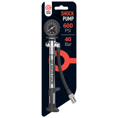 Optio Cycle Dämpferpumpe 600 PSI – Federgabelpumpe mit Manometer und Schwenkschlauch