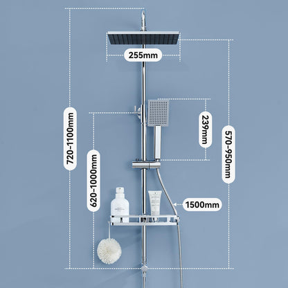 Auralum Duschsystem Regendusche mit Handbrause, Edelstahl, Chrom