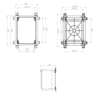 QCAB Verteilerkasten IP65 wasserdicht, ABS-Gehäuse, 30 x 40 x 17 cm