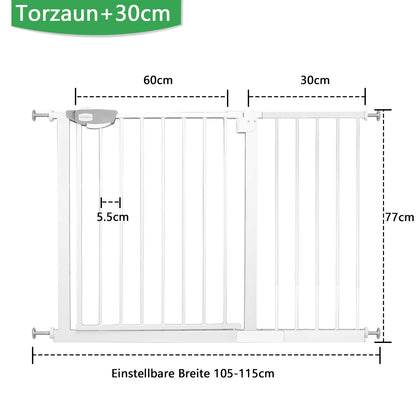 UISEBRT Treppenschutzgitter Türschutzgitter ohne Bohren, 105-115 cm