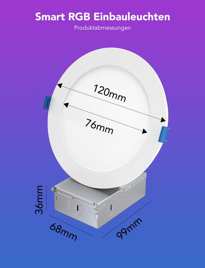 Govee Smart LED Einbaustrahler RGBWW 120mm - 4er Set