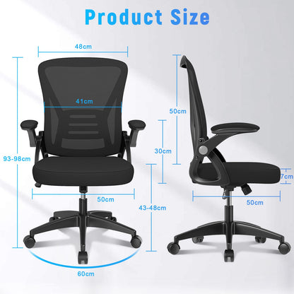 naspaluro Ergonomischer Bürostuhl – Netzbespannung, Schwarz