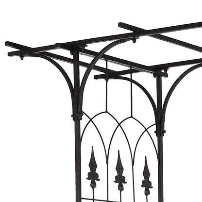 LEADZM Rosenbogen aus Metall 206x41x208 cm Rankhilfe Schwarz
