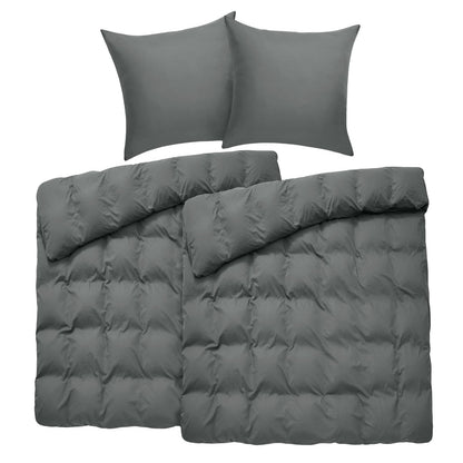 BEDELITE Bettwäsche-Set 135x200 cm Baumwolle 4-teilig Dunkelgrau